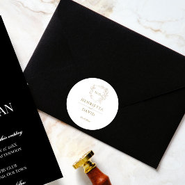 結婚頂植物性金ゴールドシンプルエレガント ラウンドシール