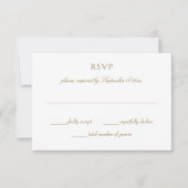 結婚頂植物性金ゴールドシンプルエレガント 出欠カード (正面)