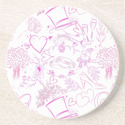 結婚飾り模様02 コースター (正面)