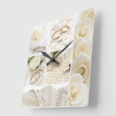 結婚飾り スクエア壁時計 (傾斜)