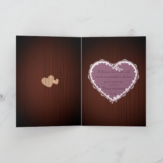 結婚1周年おめでとうのグリーティングカード カード (内部)