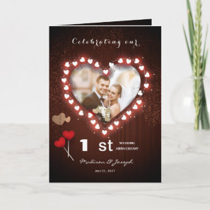 結婚1周年おめでとうのグリーティングカード カード