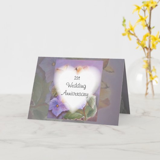 結婚1周年おめでとうカード カード (黄色い花)