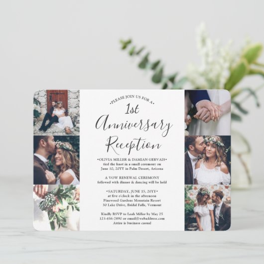 結婚1周年ウェディングレセプション写真コラージュ 招待状 (スタンド正面)