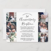 結婚1周年ウェディングレセプション写真コラージュ 招待状 (正面)