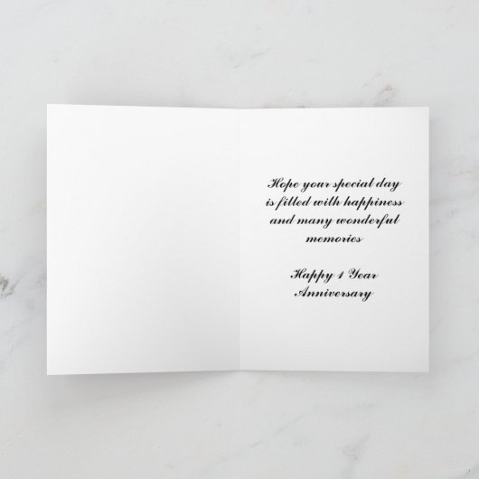 結婚1周年カード カード (内部)