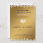 結婚1周年パーティー　ゴールド　秋の落ち葉 招待状 (裏面)