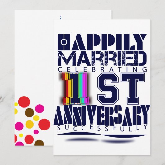 結婚1周年式 招待状 (正面/裏面)