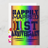 結婚1周年記念のお祝い 招待状 (正面/裏面)