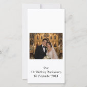 結婚1周年記念のカップル写真の招待状 (正面)