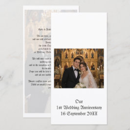 結婚1周年記念のカップル写真の招待状