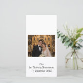 結婚1周年記念のカップル写真の招待状 (スタンド正面)