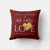 結婚1周年記念のクリスマス 新婦の名前 さん 新婦の苗字 さん クッション (裏面)