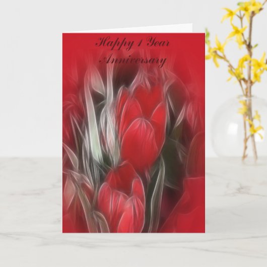 結婚1周年記念カード カード (黄色い花)