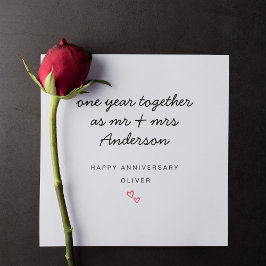 結婚1周年記念カード(夫婦用)
