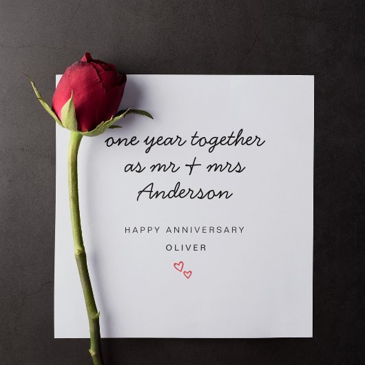 結婚1周年記念カード(夫婦用)