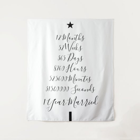 結婚1周年記念日 タペストリー (正面)