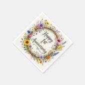 結婚1周年記念 パーティー用の紙ナプキン スタンダードカクテルナプキン (角)