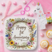 結婚1周年記念 パーティー用紙皿 ペーパープレート (パーティー)