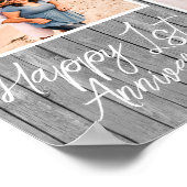 結婚1周年記念 2枚の写真の組み合わせ ポスター (角)