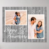結婚1周年記念 2枚の写真の組み合わせ ポスター (正面)
