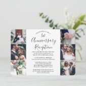 結婚1周年　ウェディング　レセプション　フォト　コラージュ 招待状 (スタンド正面)