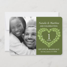 結婚1周年 ペリドット緑の写真 招待状