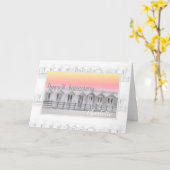 結婚1周年 紙の記念日 夕焼けのビーチ 妻 カード (黄色い花)