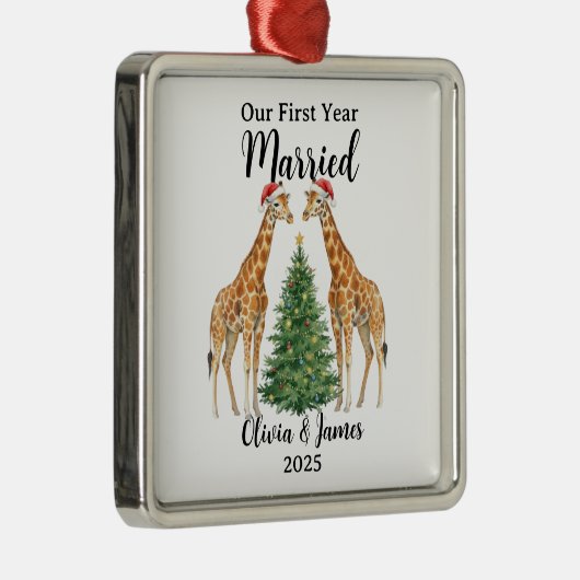 結婚1年目のオリジナルグースクリスマス メタルオーナメント (右)