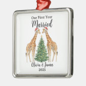 結婚1年目のオリジナルグースクリスマス メタルオーナメント (左)