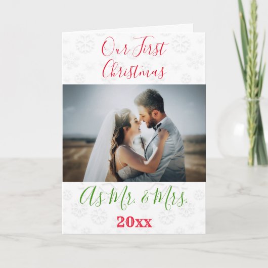 結婚1年目のクリスマス 夫婦の写真 シーズンカード (正面)