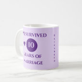 結婚10周年おめでとう パープル コーヒーマグカップ (正面左)