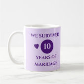 結婚10周年おめでとう パープル コーヒーマグカップ (左)