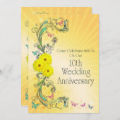 結婚10周年パーティーへのご招待 招待状 (正面/裏面)