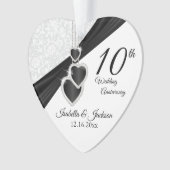 結婚10周年記念の記念品デザイン オーナメント (正面)