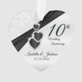 結婚10周年記念の記念品デザイン オーナメント (裏面)