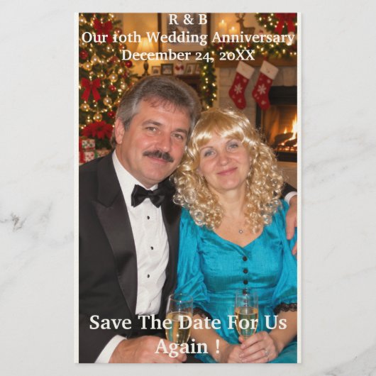 結婚10周年記念フォトペア セーブデート 便箋 (正面)