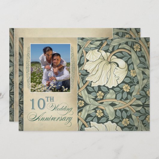 結婚10周年記念写真 招待状 (正面/裏面)