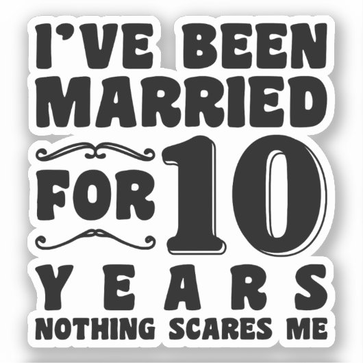 結婚10周年記念日 シール (正面)