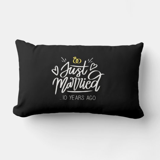 結婚10周年記念日 ランバークッション (正面)