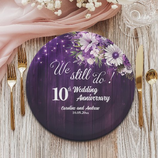 結婚10周年記念 ストリングライト ペーパープレート