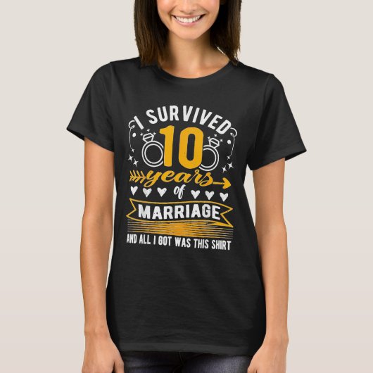 結婚10周年記念、結婚10年 Tシャツ (正面)