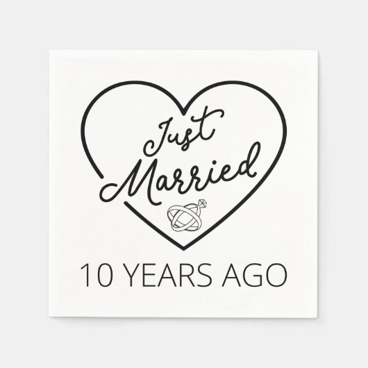 結婚10周年記念 III スタンダードカクテルナプキン (正面)