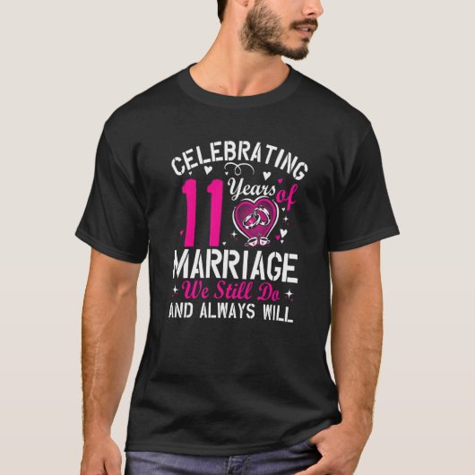 結婚11周年記念のペアギフト メンズ レディース Tシャツ (正面)