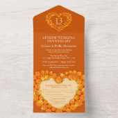 結婚13周年記念シトリンオレンジ オールインワン招待状 (内側)