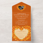 結婚13周年記念写真 シトリンオレンジ オールインワン招待状 (内側)