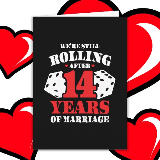 結婚14周年記念 ローリング 14周年おめでとう カード