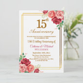 結婚15周年記念ゴールドフレームサプライズパーティー 招待状 (スタンド正面)