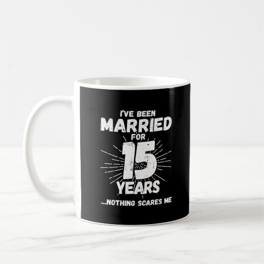 結婚15年目の面白い記念日ギフト コーヒーマグカップ (左)