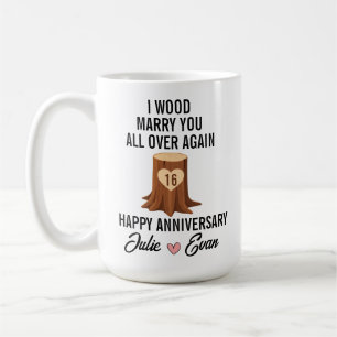 結婚16周年記念日　もう一度あなたと結婚したい コーヒーマグカップ